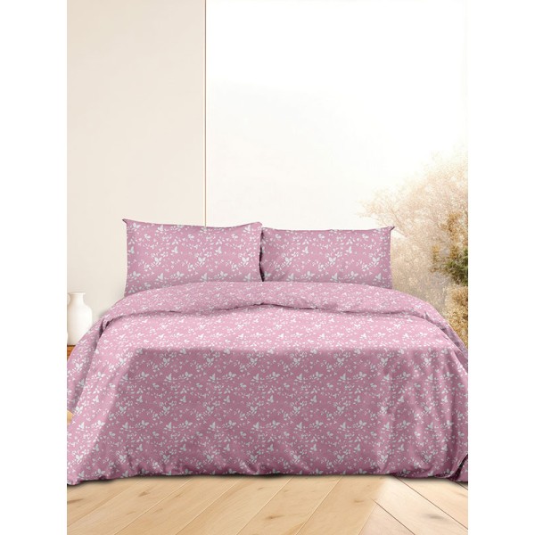 Σετ Σεντόνια Flannel 040 Pink Μονό με λάστιχο(105x205+30)