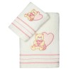 Σετ πετσέτες κεντητές Heart 01 White/Pink