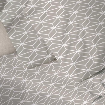 Σετ Σεντόνια Menta Εμπριμέ 520 Grey Μονο (160x250)