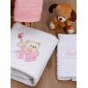 Σετ πετσέτες κεντητές Bear 04 White/Pink