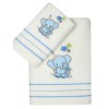 Σετ πετσέτες κεντητές Elephant 03 White/Blue