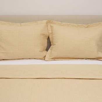Κουβερλί Percale κεντητό Cream Υπέρδιπλο (220x240)
