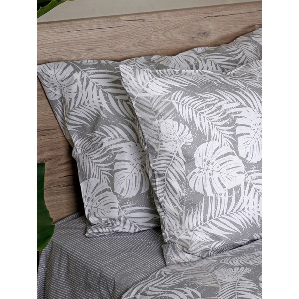 Σετ Σεντόνια Cotton Feelings 2038 Grey Υπέρδιπλο με λάστιχο (170x205+30)