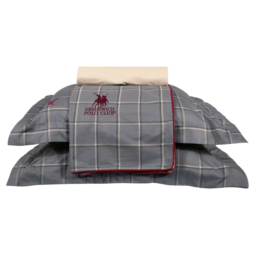 GREENWICH POLO CLUB ΠΑΠΛΩΜΑΤΟΘΗΚΗ ΣΕΤ ΥΠΕΡΔΙΠΛH 2193 ΓΚΡΙ, ΜΠΕΖ