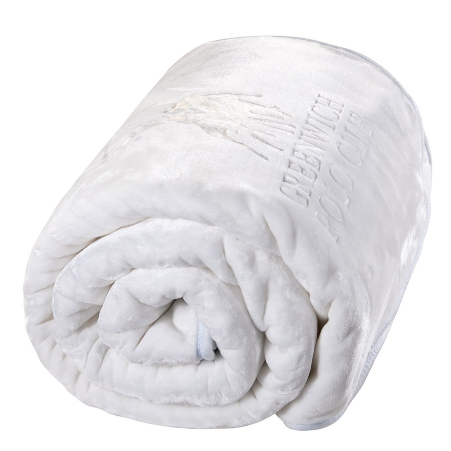 GREENWICH POLO CLUB ΚΟΥΒΕΡΤΑ VELOUR ΥΠΕΡΔΙΠΛΗ 3470 ΛΕΥΚΟ