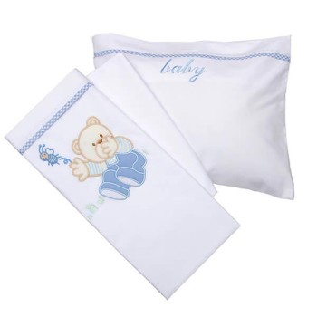 Σεντόνια κεντητά κούνιας Bear 04 Blue Κούνιας