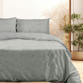 Σετ Σεντόνια Flannel 2040 Grey Μονό με λάστιχο(105x205+30)