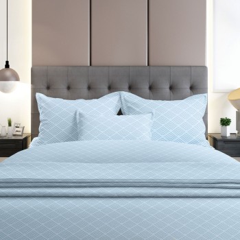 Σετ Σεντόνια Flannel 2048 Blue Μονό με λάστιχο(105x205+30)