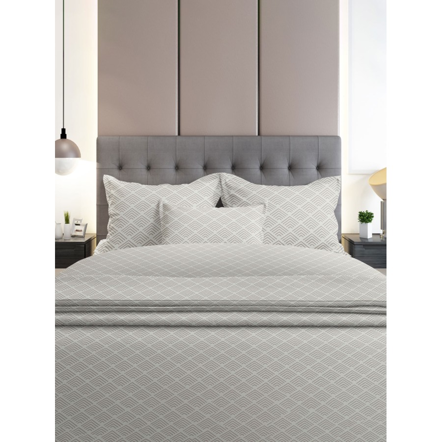Σετ Σεντόνια Flannel 2048 Grey Διπλό με λάστιχο (150x205+30)