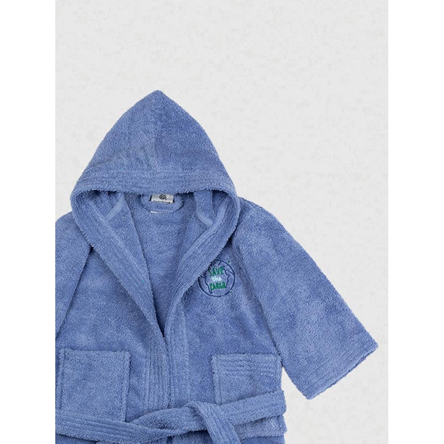 Μπουρνούζι Παιδικό Eco Blue Ηλικία 10-12