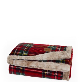 Nima Home Κουβέρτα καναπέ 130x170 - Carol Κόκκινο, Πράσινο