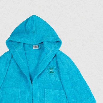 Μπουρνούζι Παιδικό Eco Turquoise Ηλικία 6-8