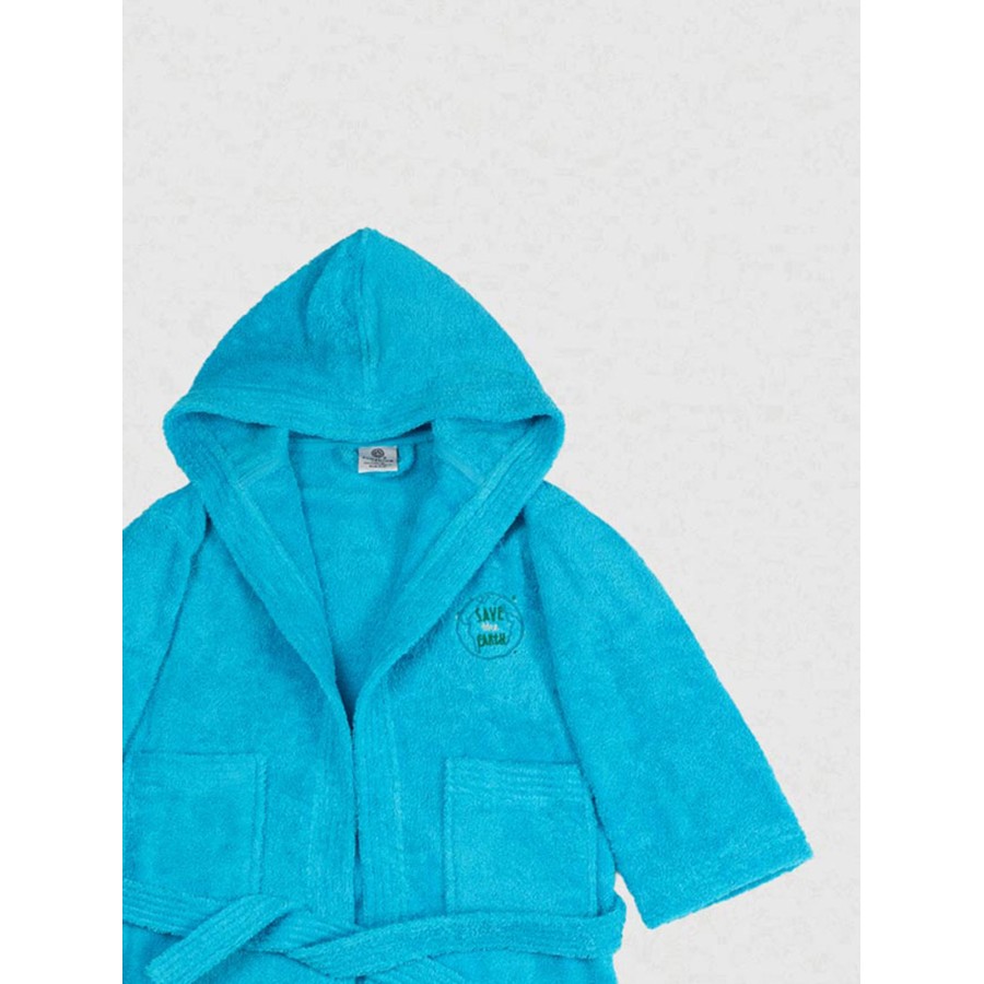 Μπουρνούζι Παιδικό Eco Turquoise Ηλικία 6-8