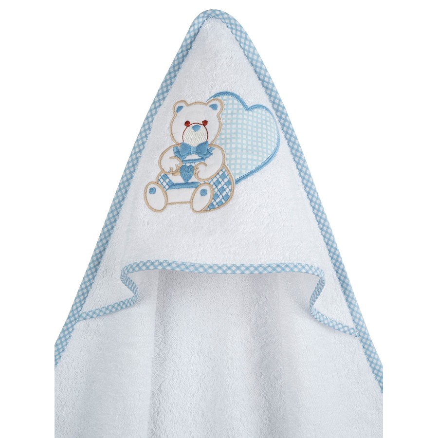 Κάπα κεντητή Heart Blue 75x75