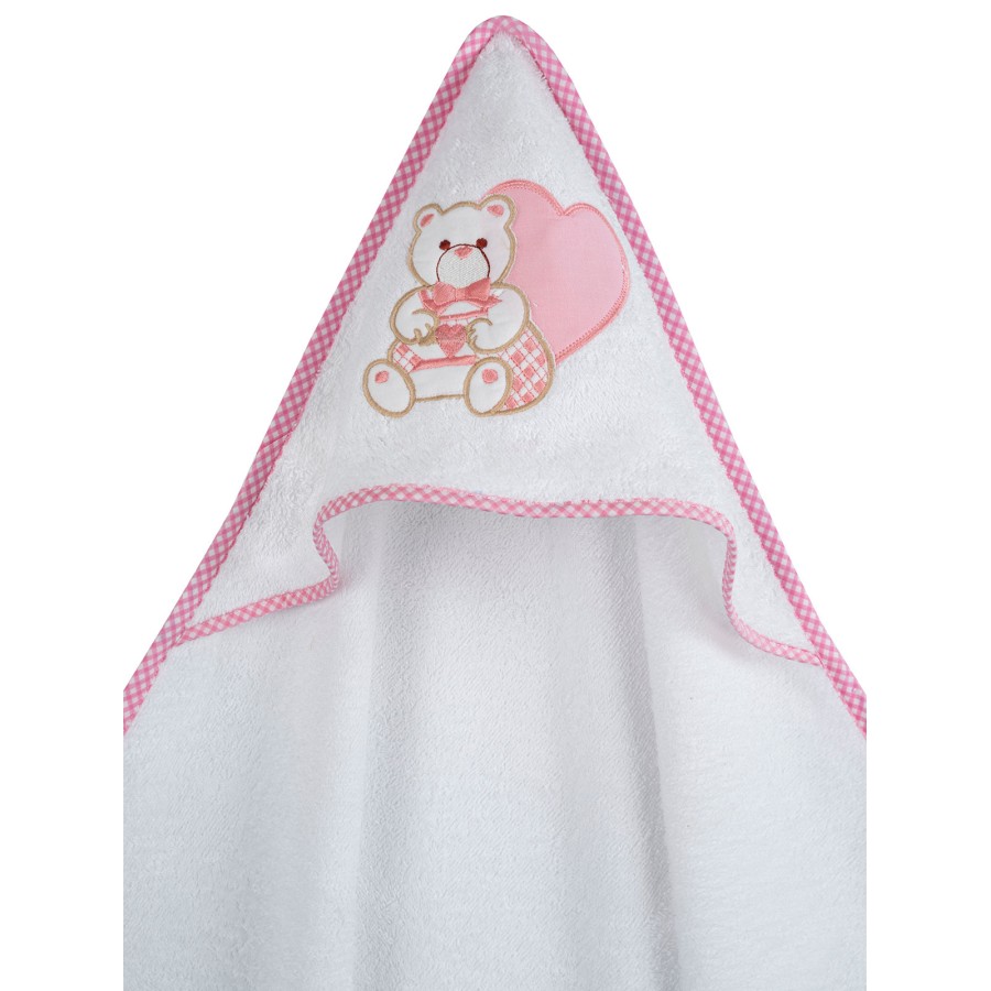 Κάπα κεντητή Heart Pink 75x75