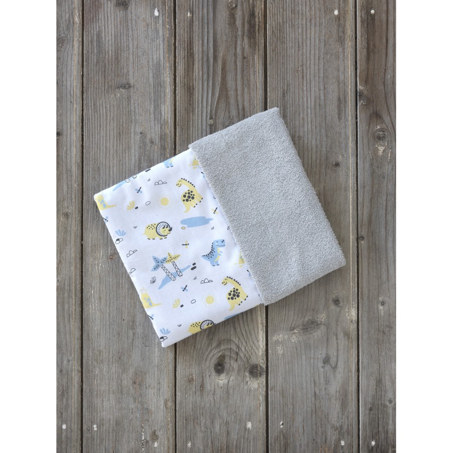 Nima Bebe Πετσέτα Θαλάσσης 75x75 - Beach Dino Γκρι, Μπλε, Κίτρινο