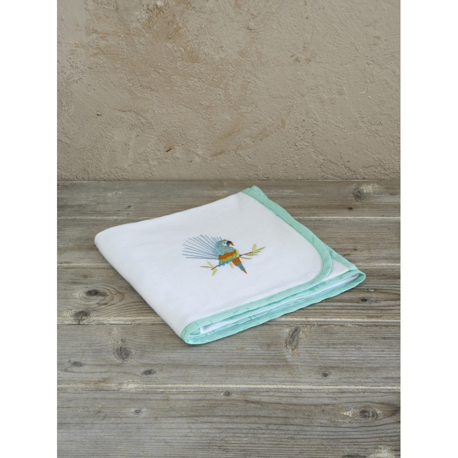 NIMA Bebe Κουβέρτα Πικέ 80x110 - Macaw Λευκό