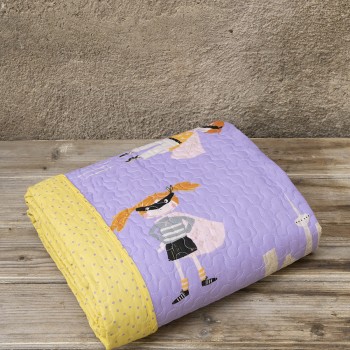 Nima Kids Κουβερλί Μονό - Super Girls Λιλά, Κίτρινο   160x240