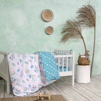 Nima Bebe Κουβερλί Κούνιας - Cuddly Μπλε, Πράσινο   100x140