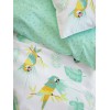 Nima Bebe Κουβερλί Κούνιας - Macaw Λευκό, Πράσινο   100x140