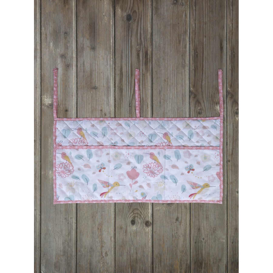 Nima Bebe Βρεφική θήκη οργάνωσης 60x30 - Chirp Chirp Ροζ, Λευκό