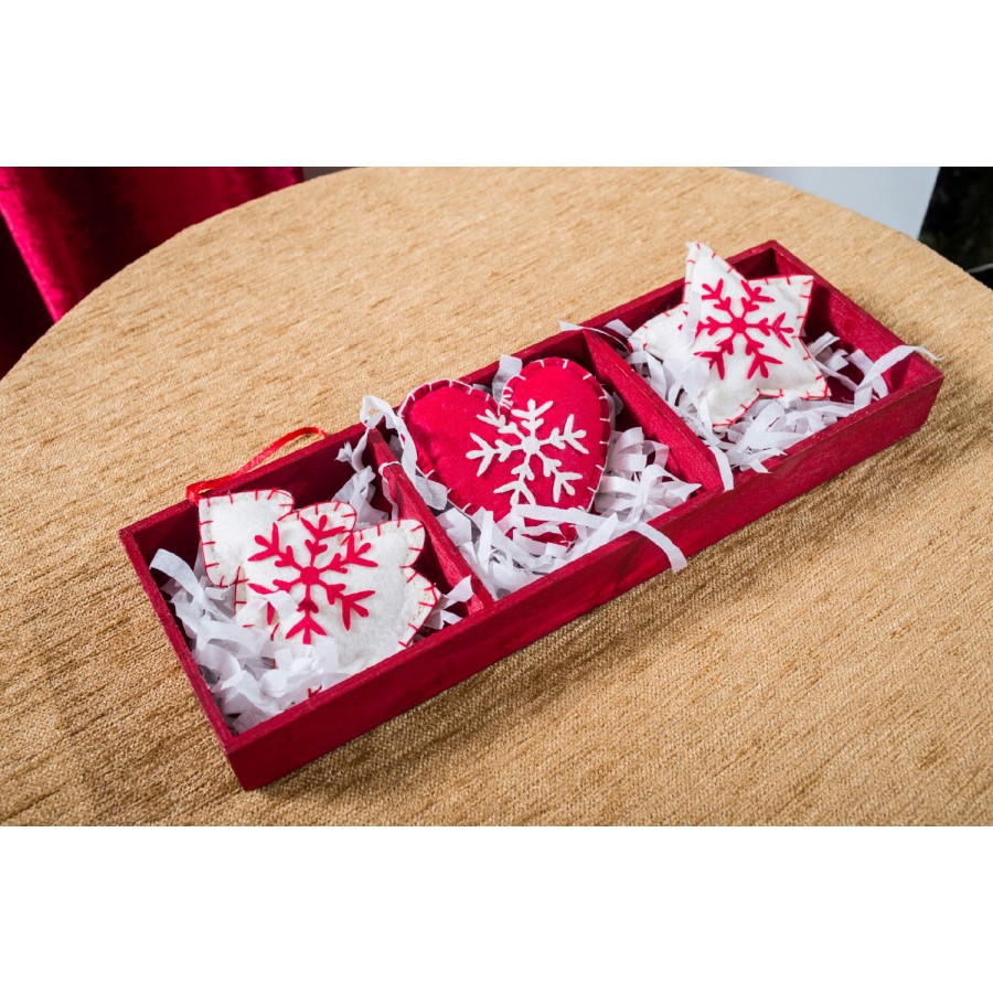 Ξύλινα Στολίδια Heart (3 τεμ.)