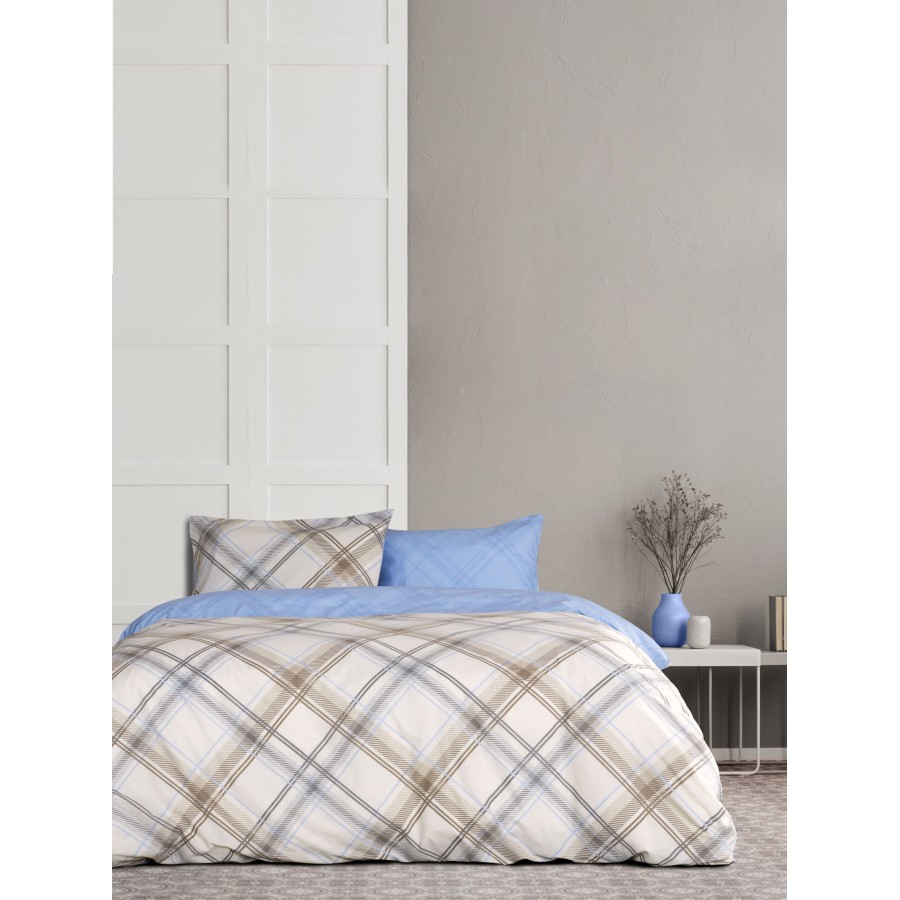 Kocoon Home Κουβερλί Μονό - Cube Beige Μπεζ, Μπλε   160x240