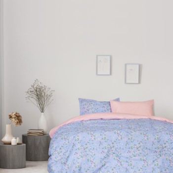 Kocoon Home Κουβερλί Μονό - Zinia Blue Μπλε, Ροζ   160x240