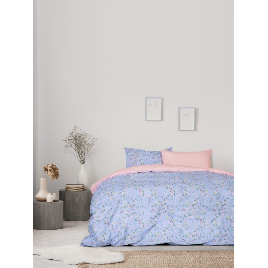 Kocoon Home Κουβερλί Μονό - Zinia Blue Μπλε, Ροζ   160x240
