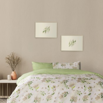 Kocoon Home Κουβερλί Υπέρδιπλο - Flor Beige Μπεζ, Πράσινο   220x245