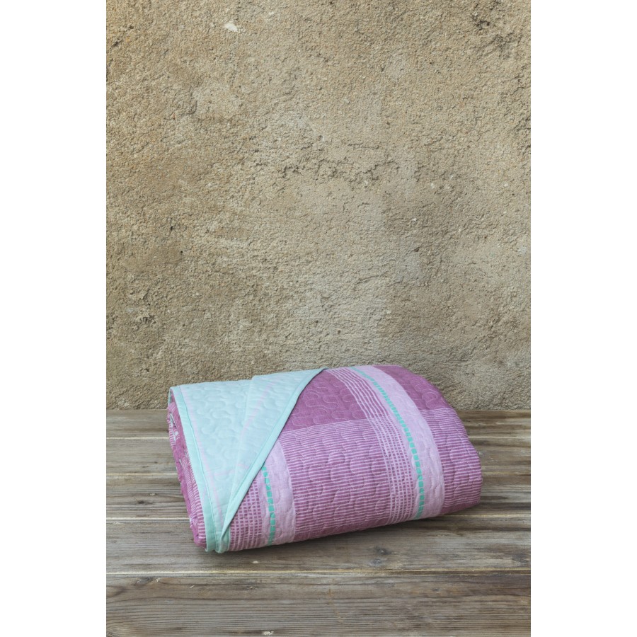 Kocoon Home Κουβερλί Υπέρδιπλο - Plaid Purple    220x245