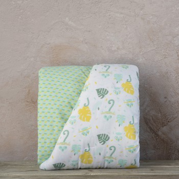Nima Bebe Κουβερλί Κούνιας - Akunga Πράσινο, Κίτρινο   100x140