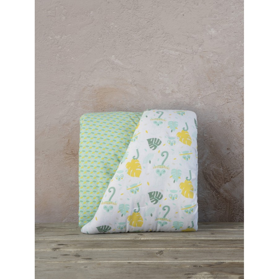 Nima Bebe Κουβερλί Κούνιας - Akunga Πράσινο, Κίτρινο   100x140