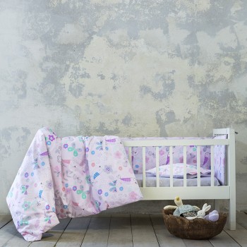 Nima Bebe Κουβερλί Κούνιας - Chickie Ροζ, Γκρι, Φούξια, Πράσινο, Γαλάζιο   100x140