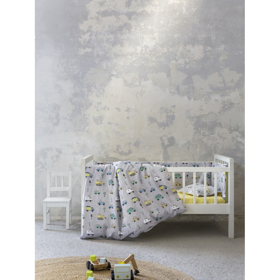 Nima Bebe Κουβερλί Κούνιας - TouTou Γκρι, Κίτρινο   100x140