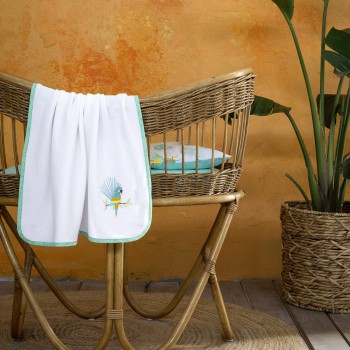 NIMA Bebe Κουβέρτα Πικέ 80x110 - Macaw Λευκό