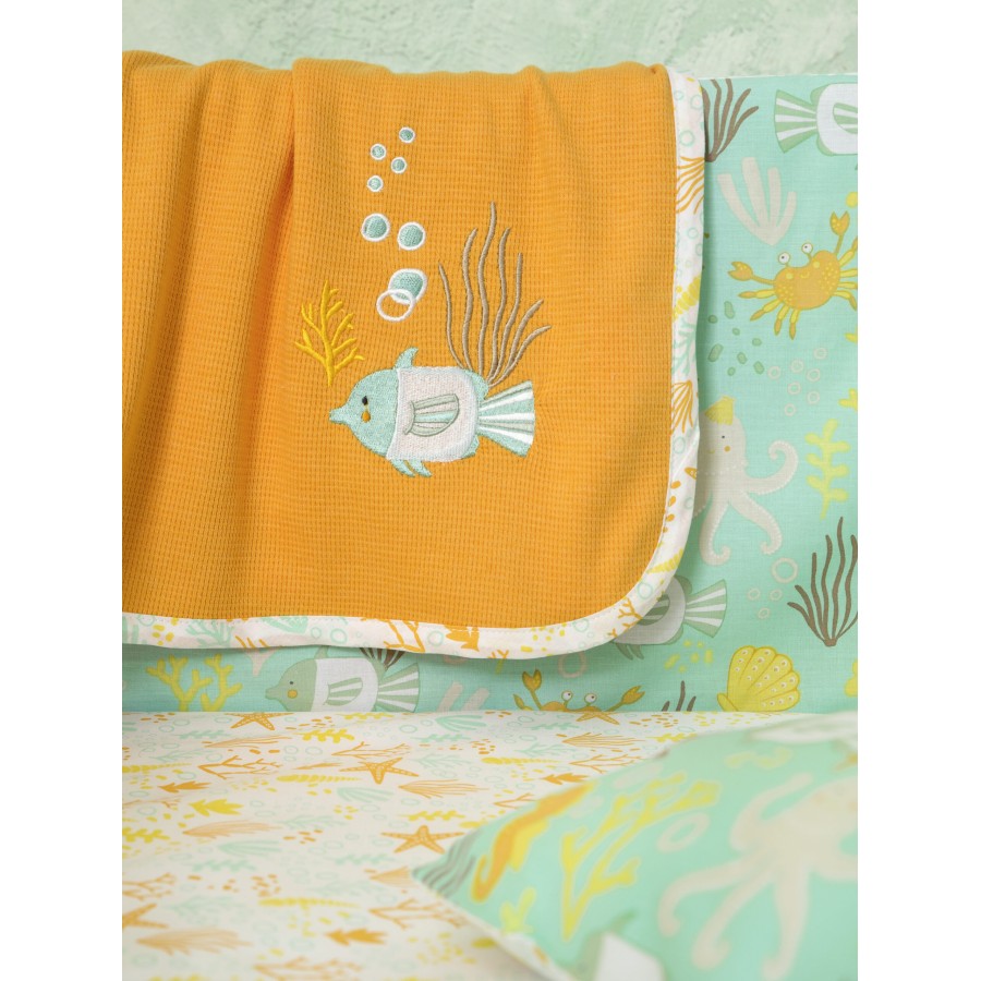 NIMA Bebe Κουβέρτα Πικέ 80x110 - Oceanis Πορτοκαλί