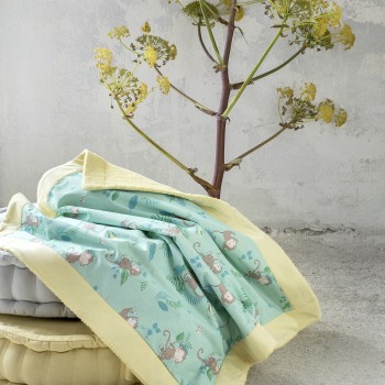 Nima Bebe Πετσέτα Θαλάσσης 75x75 - Affe Πράσινο, Κίτρινο