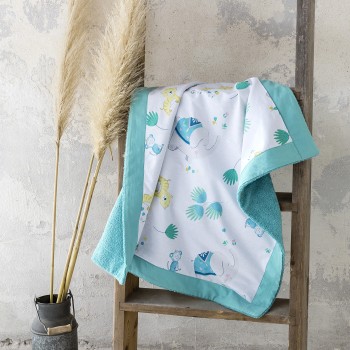 Nima Bebe Πετσέτα Θαλάσσης 75x75 - Chirpy Μπλε, Κίτρινο