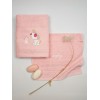 Σετ πετσέτες κεντητές Dog 07 Pink/Pink