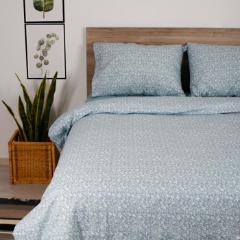 Σετ Σεντόνια Cotton Feelings 920 Aqua Υπέρδιπλο με λάστιχο (170x205+30)