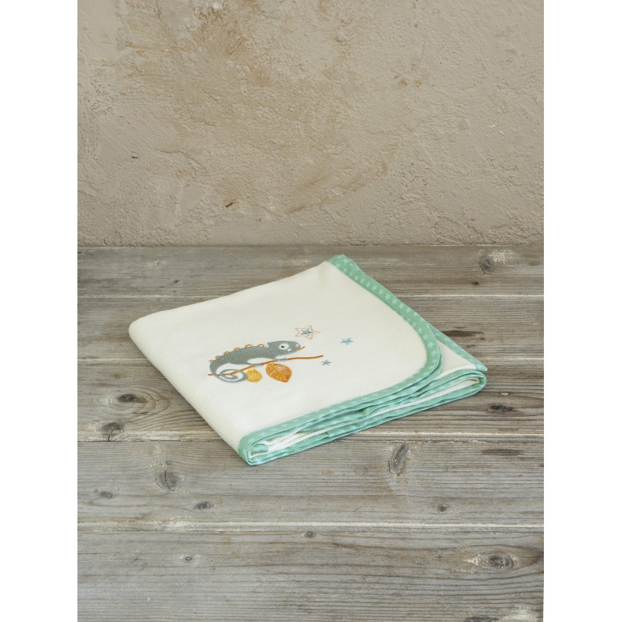NIMA Bebe Κουβέρτα Πικέ 110x140 - Cute Chameleon Μπεζ