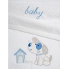 Σετ πετσέτες κεντητές Dog 07 White/Blue