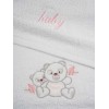 Σετ πετσέτες κεντητές Panda 02 White/Pink