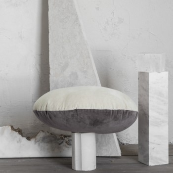 Nima Home Διακοσμητικό Μαξιλάρι Φ.45 - Velvety Beige/Gray Μπεζ, Γκρι