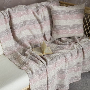 Nima Home Διακοσμητικό Ριχτάρι καναπέ 130x170 - Calida Neutral Ροζ, Μπεζ