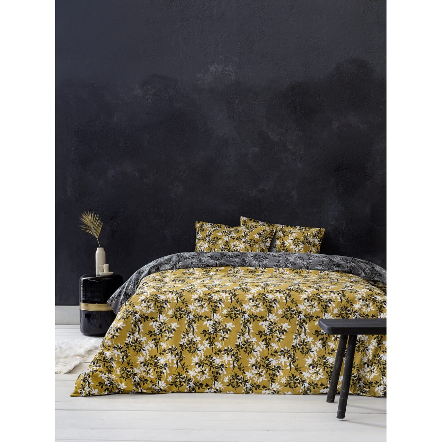 Nima Home Σετ Παπλωματοθήκη Μονή - Zinnia Πράσινο, Γκρι   (1 x 160x240   52x72)