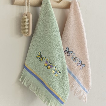 Nima Home Σετ Πετσέτες (2 x 30x50) - Midsummer Πράσινο, Ροζ