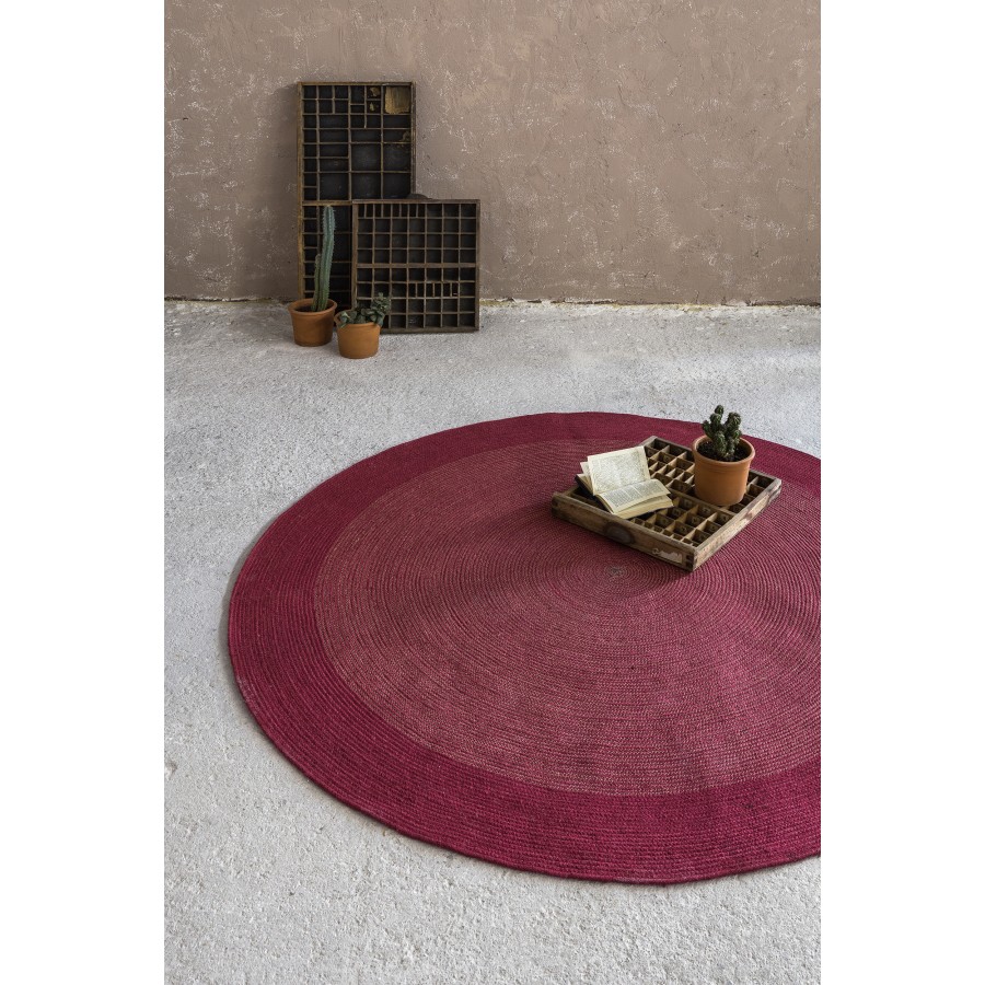 Nima Home Στρογγυλό Χαλί Δ120 - Bergren Terracotta Κεραμιδί