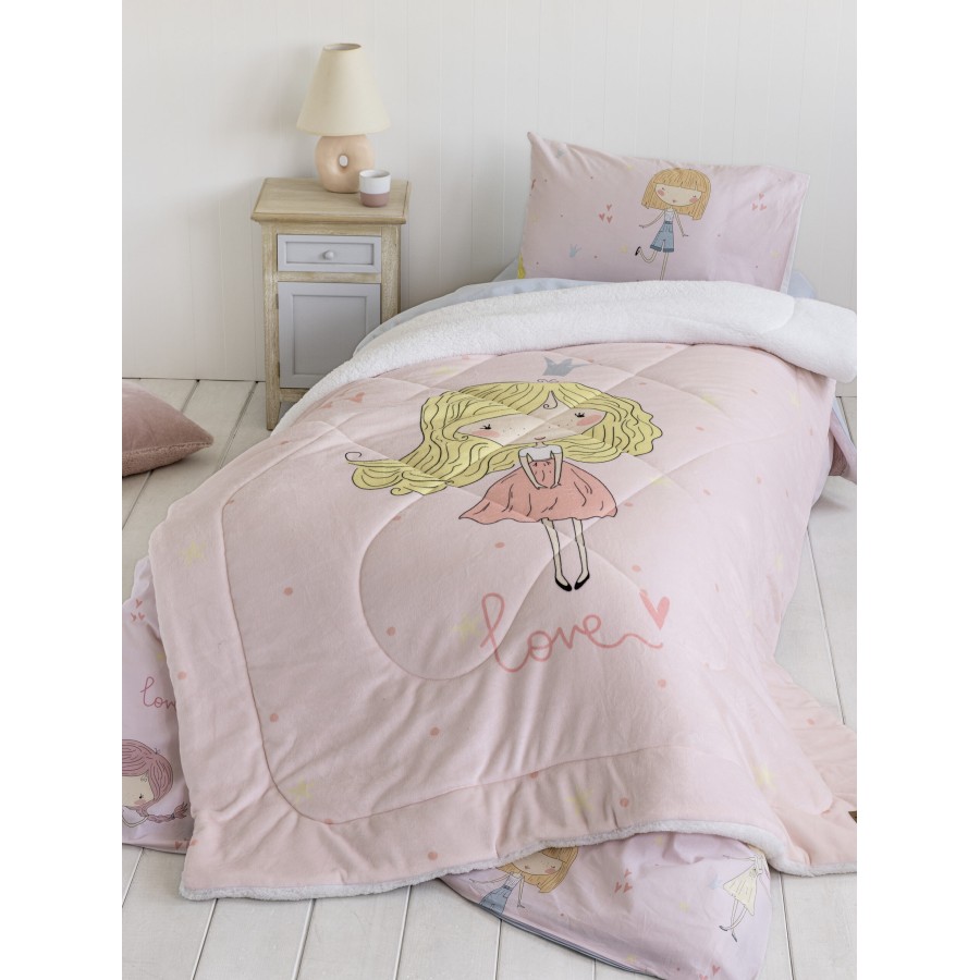Nima Kids Κουβέρτα/Πάπλωμα Μονό 160x220 - Lovely Ροζ   160x220